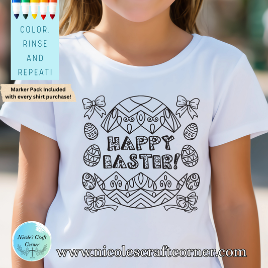 Happy Easter Color Your Own T-shirt