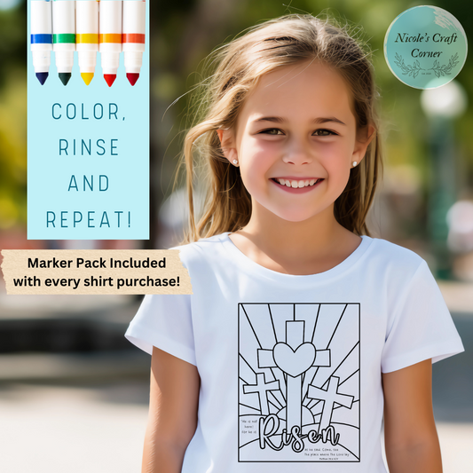 He is not here for he has RISEN, Color Your Own T-shirt