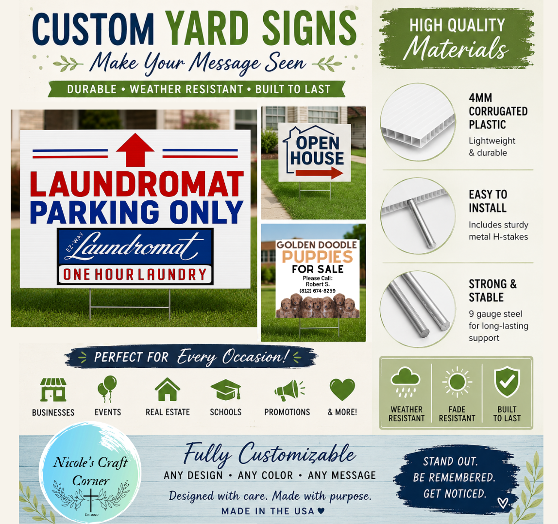 Custom Corrugated Plastic Yard Signs | Business, Event & Personalized Lawn Signs