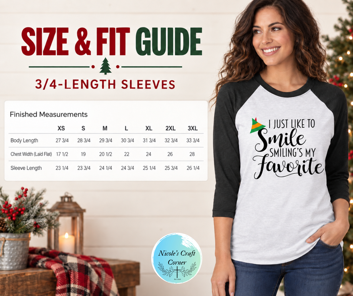 Smiling’s My Favorite Christmas Raglan Tee