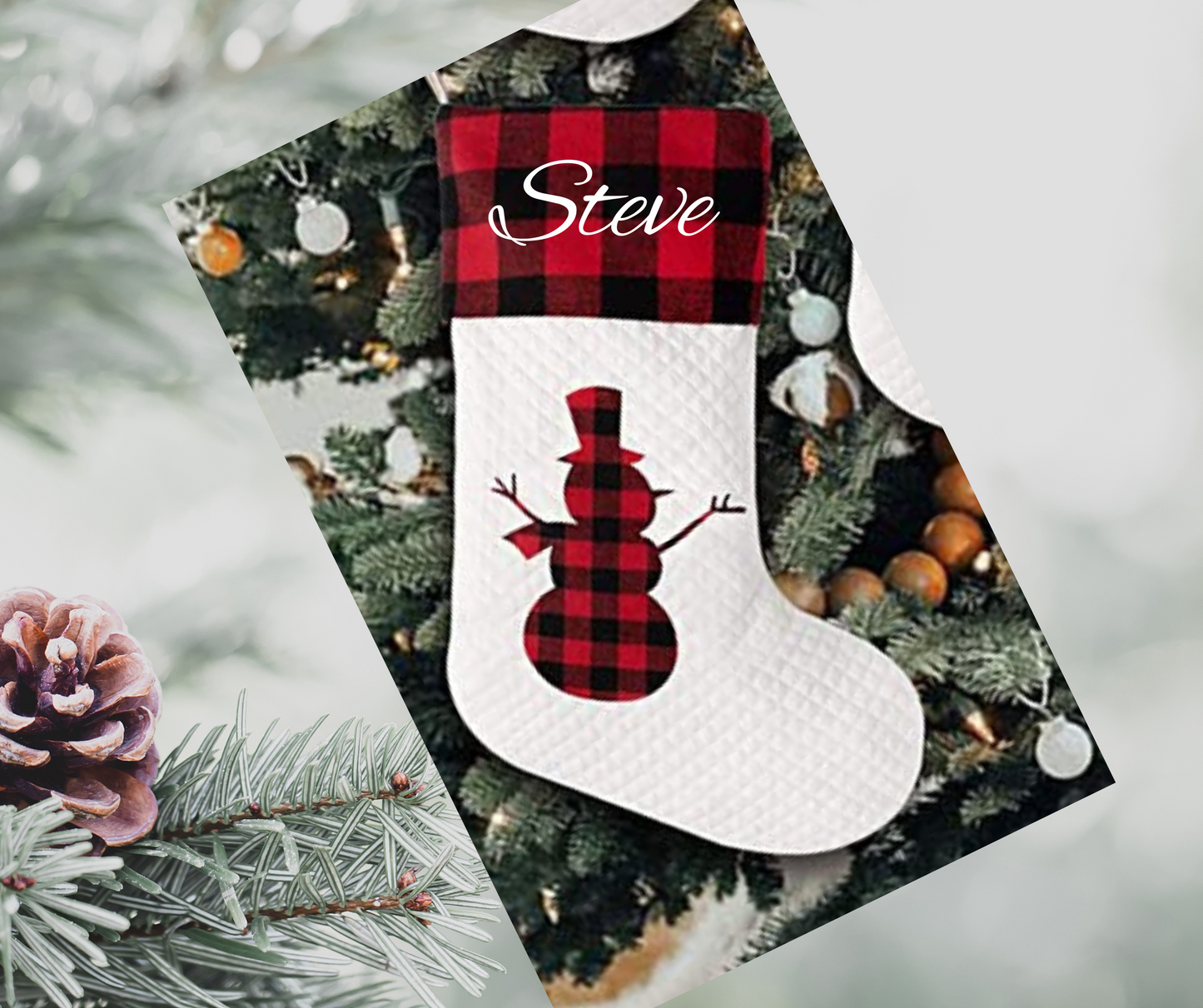 Red Buffalo Plaid Decorative Christmas stockings
