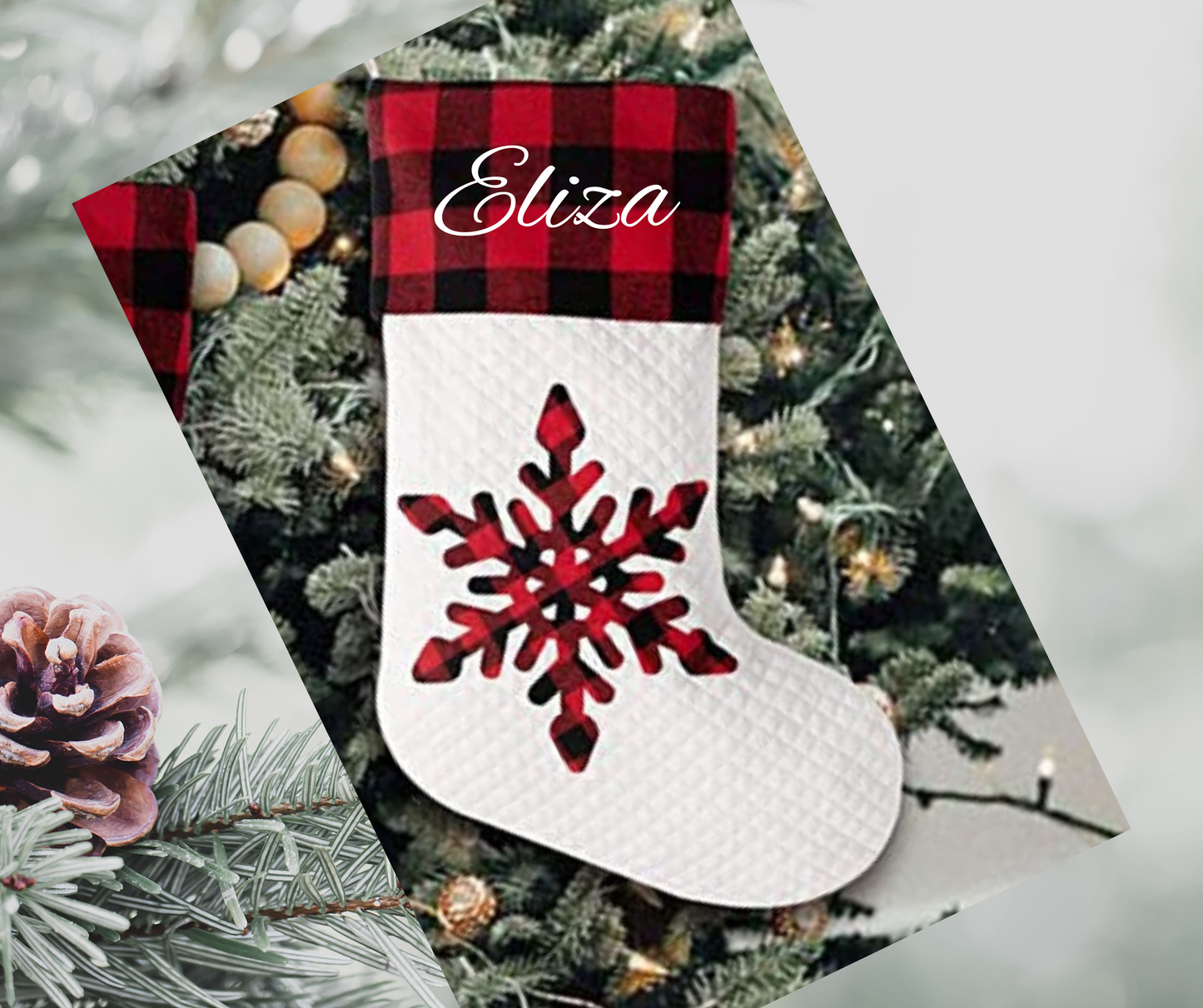 Red Buffalo Plaid Decorative Christmas stockings