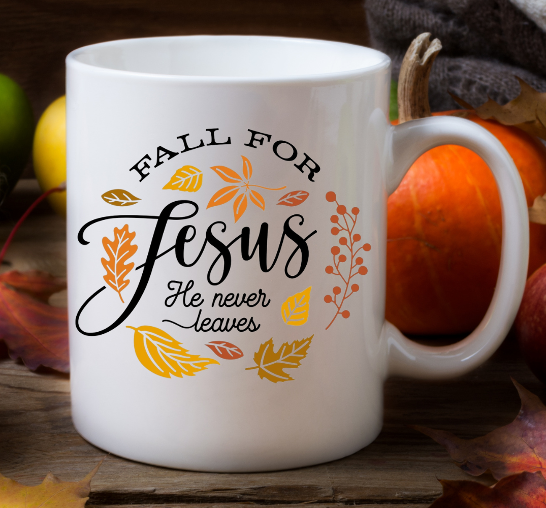 Fall for Jesus Ceramic Mug dishwasher safe Christian Mug