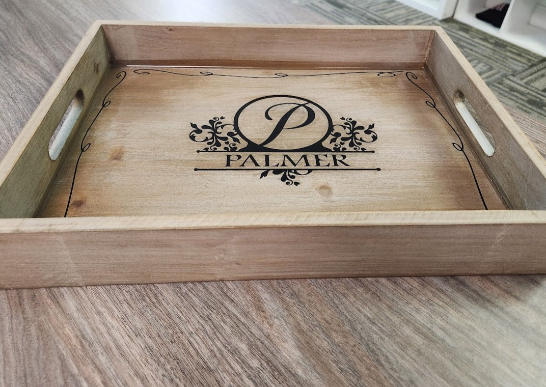 Personalized Custom Wood Serving Tray newest House Party Customized Monogrammed Birthday Gift (025230)