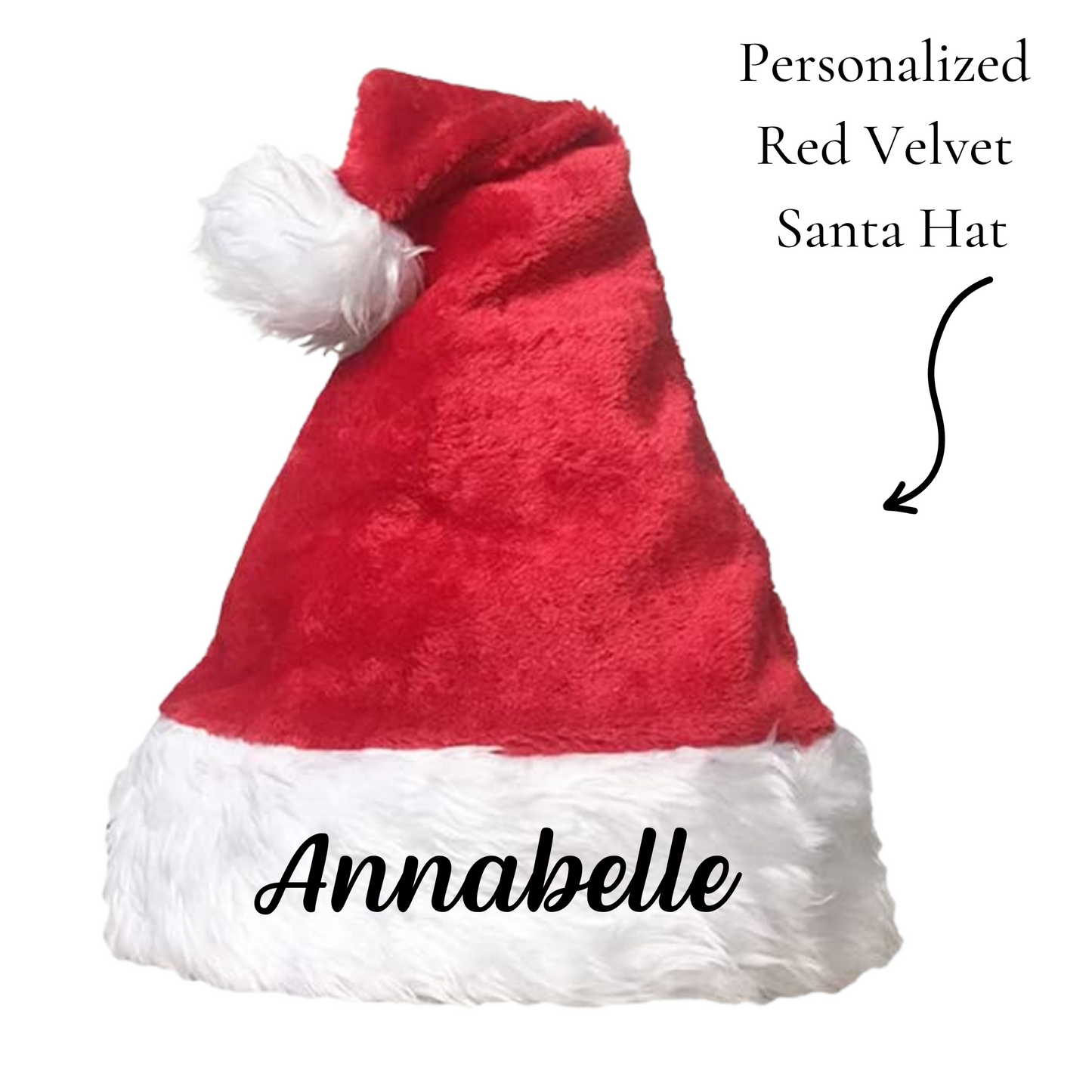 Personalized Christmas Santa Hat; Personalized Red Velvet Sant Hat; Personalized Buffalo Plaid Santa Hat