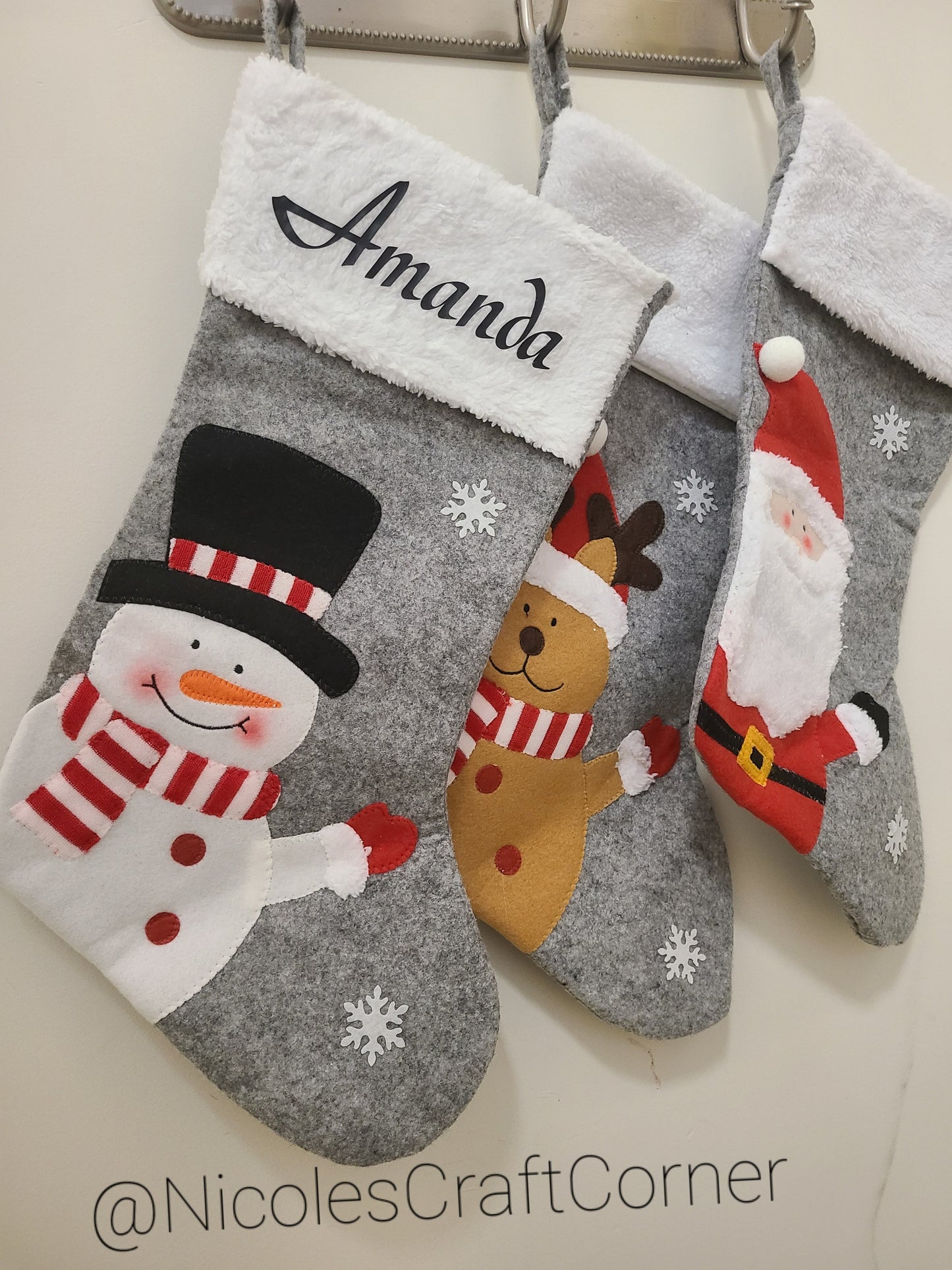 Personalized Snowman, Reindeer, Santa Christmas stockings