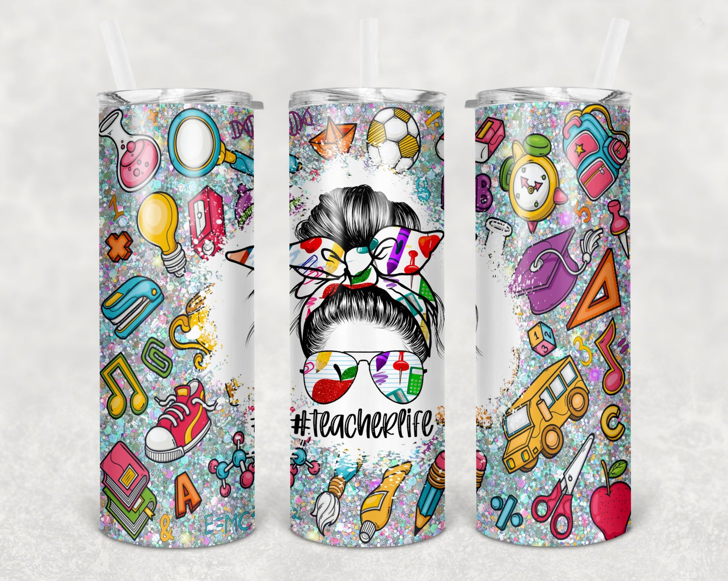 #Teacherlife, Teacher Tumbler, 20oz skinny Tumbler